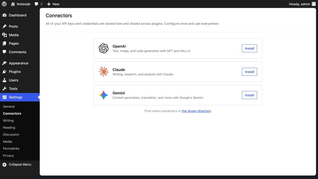 wordpress7.0 connectors